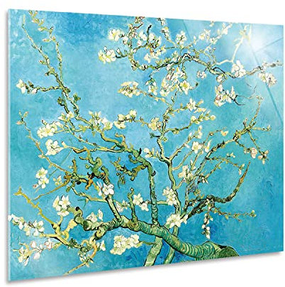 Giallobus - Quadro - Vincent Van Gogh - Fiori di mandorlo - Vetro acrilico - 100L x 70l cm - Pronto da appendere - Quadri moderni per la casa