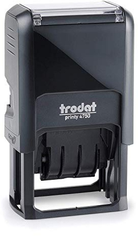 Trodat Printy 4750/L1 Timbro Datario Autoinchiostrante Testo RICEVUTO, Formato Data GG MMM (in lettere) AAA, Italiano, Altezza carattere 4 mm, Impronta 41x24 mm, Cartuccia inclusa Bicolore Blu/Rosso