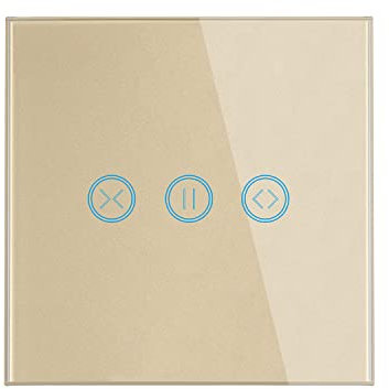 Lancoon Electric Curtain Switch Panel Support Voice Wireless Remote Control with One Click Share Set Schedule Funtion Suitable for Smart Roller Shutter Garage Door(Gold)