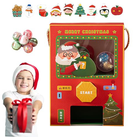 Kongou Distributore Automatico, Distributore Automatico di Carta Natalizio Fai da Te, Macchina delle Caramelle Creativa con 9 Palline, Decorazioni Natalizie Divertenti per Regalo