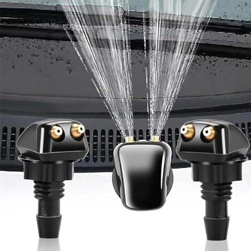 2 Pcs Piccoli Getti Lavavetri per Parabrezza Spruzzatore Spruzzo Parabrezza, Ugelli Lavaggio Tergicristalli con Ugello Doppio Foro, Auto Parabrezza Anteriore Tergicristallo Rondella