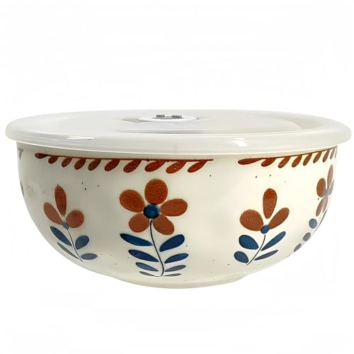 Dowbom Suppenschüssel mit Deckel, Servierschüssel, Salatschüssel mit Deckel, kleine Ramenschüssel, Müslischale mit Deckel (B,793.8 g)