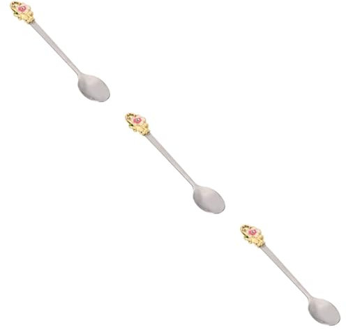 Cabilock 3St Kaffeelöffel Emaille-Löffel Gewürzlöffel Dessertlöffel Zuckerlöffel Marmeladenlöffel ice cream scoop icecream scoop Besteck handsense Teetassen Rührlöffel Dessertkugeln