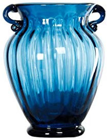 ASumPio Jarrón De Cristal Decorativo Creativo para Escritorio, Sala De Estar, Enchufe, Flor Seca, Adorno De Flores,Blue_21cm*8cm*12.5cm-Ceramic