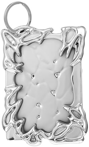 Fotokorthållare, trendig fotokorthållare med oregelbunden plastkant | Keychain ID-korthållare Badge hållare Y2K fotokortshållare