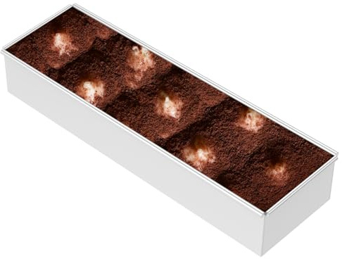 Guniata bakram rektangulär justerbar, rektangulär kakform, non-stick belagd bakform rektangulär, justerbar tårtram för Tiramisu ostkaka (normal)