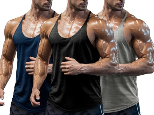 Agilelin Camiseta Tirantes de Gimnasio para Hombre,Tanktop Espalda en Y Finos,Tops de Entrenamiento de Secado Rápido
