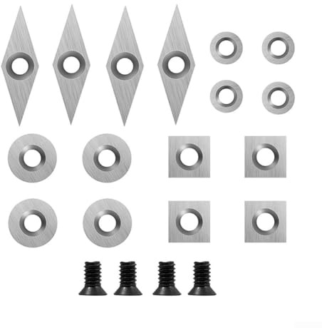 20 piezas de insertos de corte de carburo para herramientas de torneado de madera, para carpintería y proyectos de bricolaje