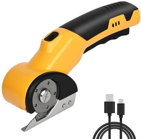 XTDMJ Cordless Electric Scissors, Rechargeable Electric Fabric Shears with Replace Cutting Blades, Cardboard Box Cutter for Fabric Carpet Leather