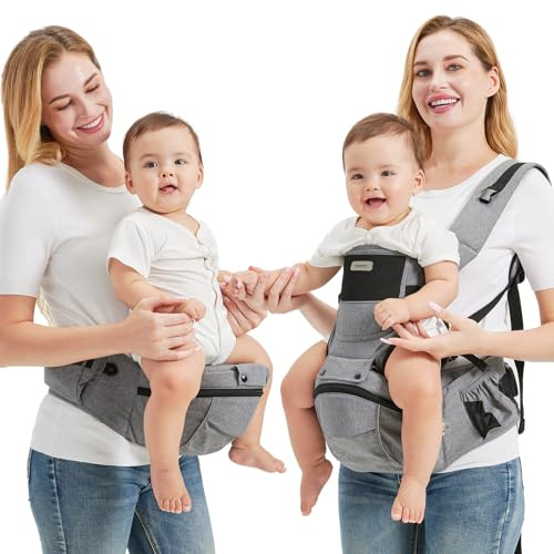 Sageky 2-in-1 Baby Carrier with Hip Seat | 6 Adjustable Carrying Positions | M-Shape Hip Support Design | Breathable & Lightweight Build