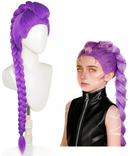 Auklet® Peluca Cosplay Rumi Grupo Cazadoras de Demonios, Unisex, Juego de Roles, Espectáculo, Accesorio Anime, Peluca de Fiesta (Peluca morada)