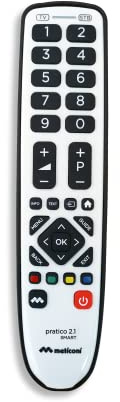 Meliconi 806169, Gumbody Pratico 2.1 Telecomando Universale 2 in 1 con corpo in gomma, ideale per TV e Decoder. Aggiornabile via Web.