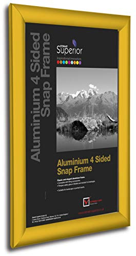 Stewart Superior A1 Aluminium 4 Sided 25mm Front Loading Picture/Poster Snap Frame - Powder Coated Gold