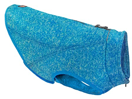 Kurgo Core Hunde-Pullover, Leichtes Fleece, Mit 2-Wege-Reißverschluss, Mit Hundegeschirr kompatibel, Größe L, Blau
