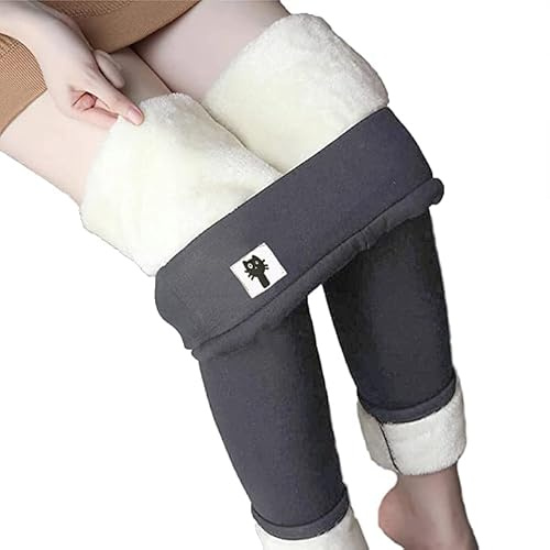 Yutdeng Leggins Térmicas Mujer Invierno de Pantalones con Forro Extra Cómodo Leggings de Lana Cozy Cálido Pantalones Casual Grueso Slim Fit Legging Termico Elásticos Pantalón Cintura Alta