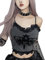SEAUR Gothic Top Damen Cami Y2k Bauchfrei Crop Tank Top Spitze Club Party V Ausschnitt Oberteil Spaghetti Streetwear Grunge Emo Outfit - L