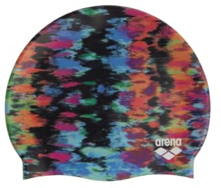 Arena HD Cuffia da bagno unisex in silicone elastico per adulti, allenamento sport acquatici, attrezzatura da nuoto, protezione contro il cloro, tie-Dye, taglia unica