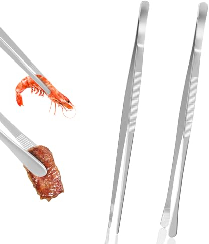 VMUTGA 2 Pièces 30.5 cm Pince Cuisine, Acier Inoxydable Argent, Outil De Cuisine Pour la cuisine, le barbecue, la cuisson, Placage et Service