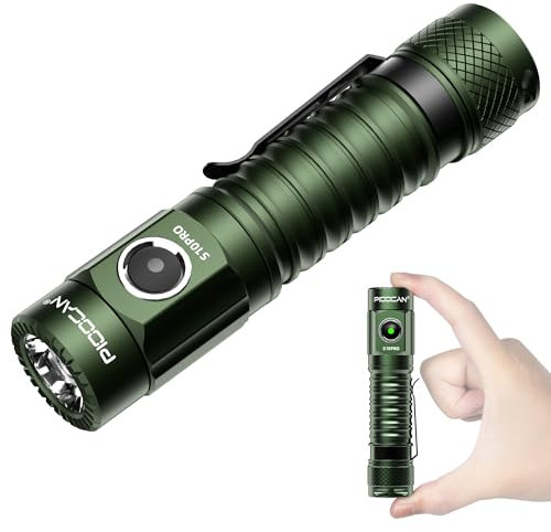 PIOOCAN S10Pro Linternas LED Alta Potencia 2500 Lúmenes, Linterna LED Recargable USB Táctica Militar Potente, Linterna Led Pequeña a Pilas, IPX8 Impermeable 5 Modos Portátil Flashlight Emergencia