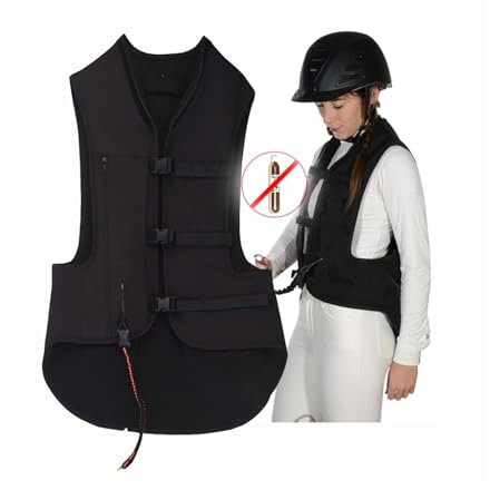 Chaleco airbag for equitación Abrigo airbag for espectáculos hípicos 0,1S activa el airbag Apto for niños y adultos.(M)