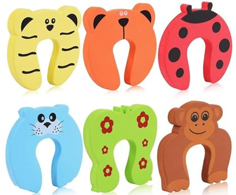 Mexgcom 6 Stück Klemmschutz für Türen, Kinder Klemmschutz für Türen, Baby Schaumstoff Trstopper, Fingerklemmschutz Tür und Fenster, Kinder Sicherung Fingerklemmschutz Türstopper