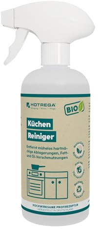 HOTREGA BIO Küchenreiniger 500ml | Bioreiniger | Glaskeramikreiniger | Chrom Armaturen Granit Reiniger | Ceranfeldreiniger | Edelstahlreiniger