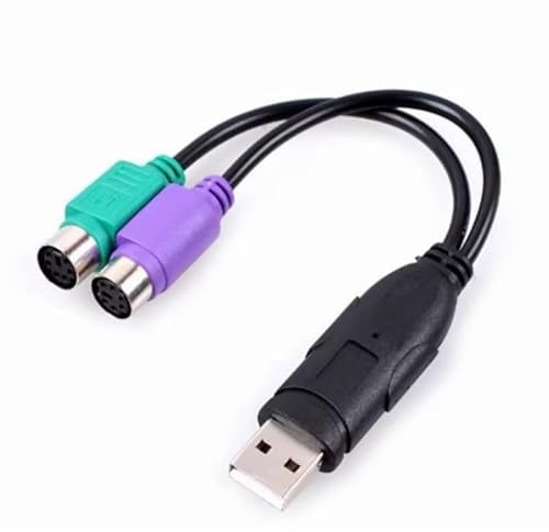 USB till dubbel PS/2 hona adapter konverteringskabel för PS2-mus och tangentbord, Plug and Play