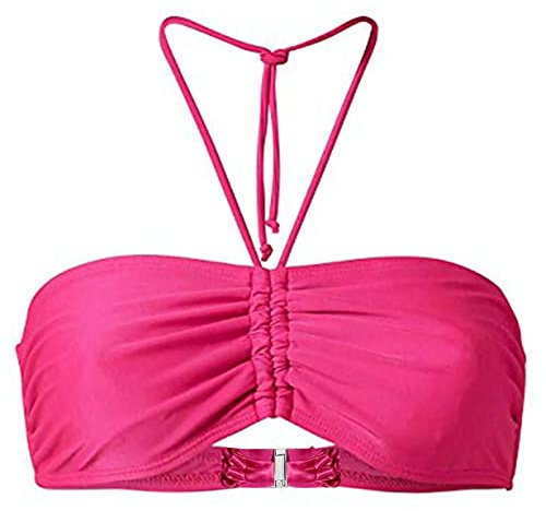 Bandeau Maillot de Bain Femme Haut De Bikini Bandeau Top Bandeau Femme Push-up Sexy Cou Suspendu HautNoir Bretelles Amovibles et sans Bretelles HautBikini Noir avec Rembourrage Amovible