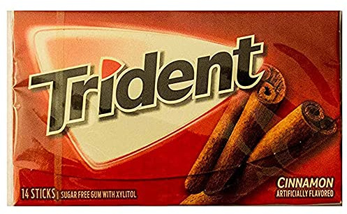 Trident Sugar Free Gum - Cinnamon 14 STICKS RED - 12 PACK