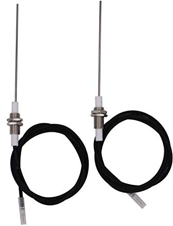 METER STAR 2PCS/LOT M101 Threaded 6.4mm Ceramic Electrode Spark Plug with Wire 900mm with 2.8x0.5 Flat Terminal,Ignition needles and wires used by AA pulse igniter