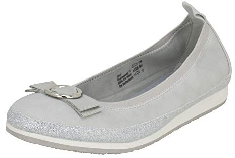 Fitters Footwear That Fits dam ballerina Luisa mikrofiber mikrofiber ballerinas med slinga storlek (EU,), - GRÅ - 42 EU