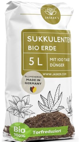 Sukkulentenerde 5 L - Torfreduzierte Sukkulenten Erde mit Dünger - Auch als Kakteenerde geeignet