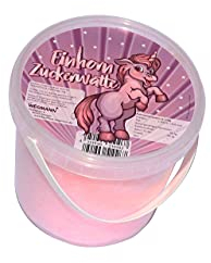Rosa Einhornzuckerwatte im Eimer | Bubblegum Kaugummi Geschmack