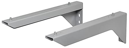 Inbagno Coppia staffe per mensola Bagno sospesa, Regolabili, Profilo a L, Acciaio Finitura Grigio Satinato