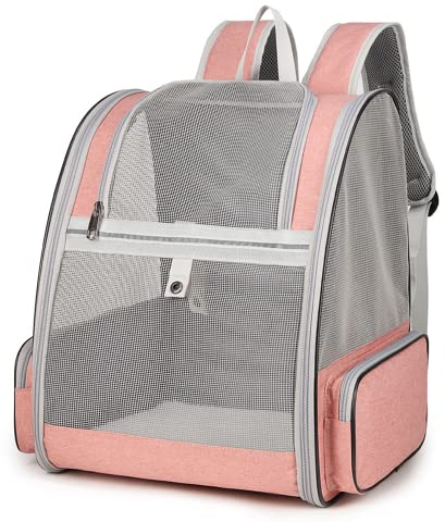 Haustiere Rucksack Transporttasche für Hunde Katzen 7.5kg, Große Tragbare Katzenrucksack Hunderucksack Transparent Top Opening Reisen Airline Genehmigt, Mesh Haustiertragetasche Atmungsaktiv