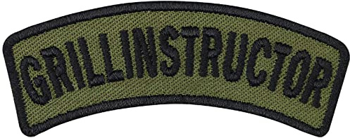 Toppa morale tattica Grillinstructor | Patch dell'esercito con emblema militare da annodare/a stirare | Regalo forze armate tedesche applicabile su giacca/gilet/uniforme | 70x20mm