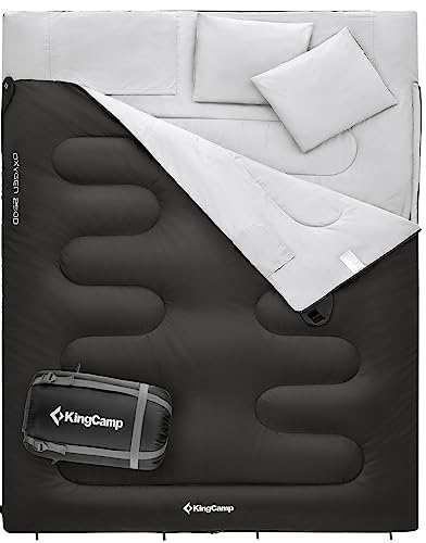 KingCamp Deckenschlafsack Oxygen 250 D 2 Personen Doppel Schlafsack XL Lang -3°C Black