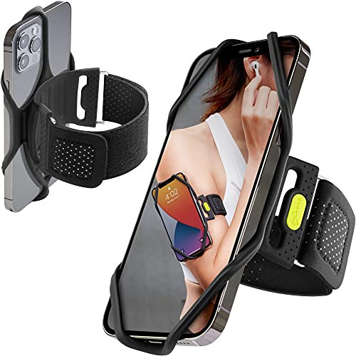 Bone Run Tie 2 (2nd Gen) Phone Holder for Running Armband Universal Cell Phone Holder, Fits Phone Size 4.7-7.2 Inches for iPhone 17 16 15 14 13 12 11 Samsung Galaxy (Black/L)