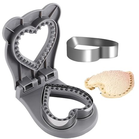 Holzsammlung Cortador de Sándwich, 3,5 Pulgadas Molde para Tostadas de Sándwich de Pastel Forma de Corazón, Cortador de Corteza de Pan de Acero Inoxidable, Máquina para Cortar Cándwiches DIY, 1 Pieza