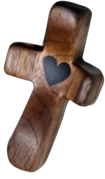 LOVIVER Handkreuz aus Holz im Taschenformat, christliches Geschenk, Handkreuz in Handflächengröße, bequem umklammerndes Kreuz, Mini-Kreuz aus Holz mit