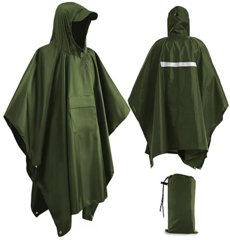 Xrkuu Poncho de pluie pour adulte, léger et imperméable pour homme et femme, imperméable portable, réutilisable, poncho de pluie d'urgence avec bande réfléchissante pour randonnée, escalade, voyage,