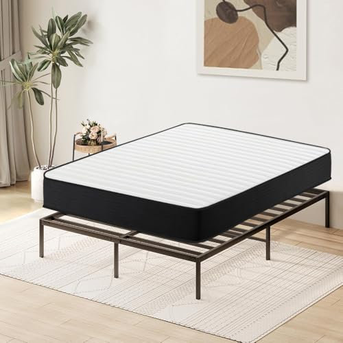 Luxirest Ensemble Matelas et Sommier 140x190,Lit 140x190 avec Sommier et Matelas(Matelas 140x190x26+Cardre de lit)