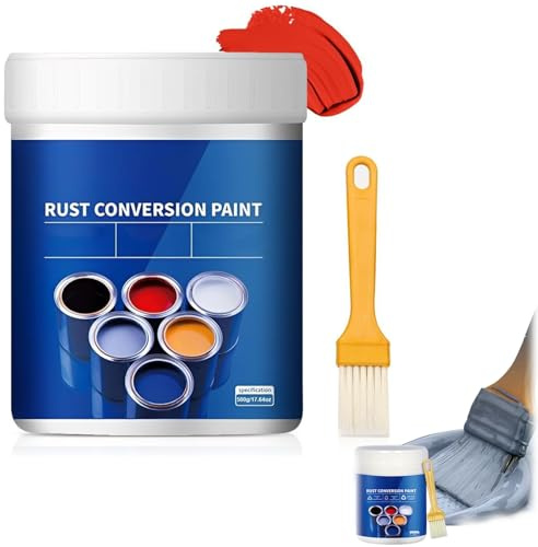 Conversor de óxido para metal, disolvente de óxido para metales e imprimación, pintura resistente a la intemperie para metal, pintura antioxidante industrial a base de agua con herramientas (rojo, 500