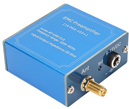 Low Noise Amplifier Module, Wideband 50M 4GHz, High Gain, DC 9 15V, Plug and Play, with PGA 103 Chip, SMA Female Connector, Metal Material for Communication System