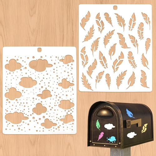 2PCS Reusable Stencils for Painting – Wall Stencils for Crafts, DIY Art Projects, Finger Paint Activities, Ideal for Kids and Adults, Flexible Drawing Templates for Home or Classroom Use
