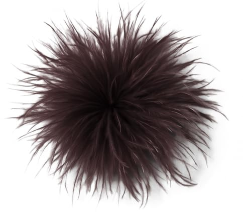 Baesics Feder Brosche Braun - Damen Fluffy Straußenfeder Anstecker Vintage Stil Hutaccessoire Braut Hochzeit Party Fasching Haarclip Fascinator für Blazer Kleid Jacke – Boho Blumen Design