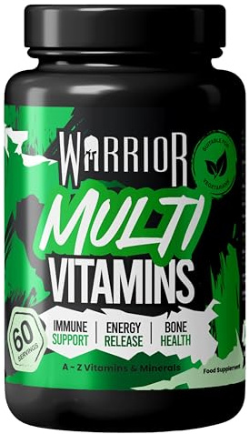Warrior Multivitamin 60-Day Supply, Once-Daily – A-Z Multivitamins and Minerals Supplement – Adult Multivitamin Tablets for Men & Women with B Vitamins, Iron, Zinc, for Energy, Bone & Immune Support
