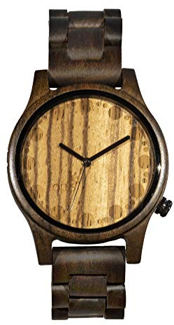 Opis UR-M3, orologi da polso da uomo in legno puro (legno di sandalo nero/zebrano)