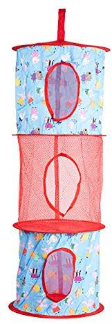 United Labels Peppa Wutz - Kinder Hängeaufbewahrung Kinderzimmer Aufbewahrungsnetz 3 Fächer Rot 27,5 x 75 cm
