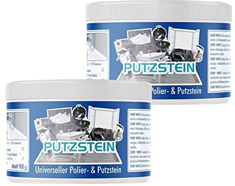 ABACUS® Putzstein mit Lotuseffekt, Universal-Stein, Scheuermittel, Reinigungsstein, Universalreiniger, Haushaltsreiniger, Polierstein, Universalstein – Putzstein 2x 900g (7750.2)